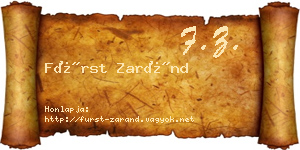 Fürst Zaránd névjegykártya
